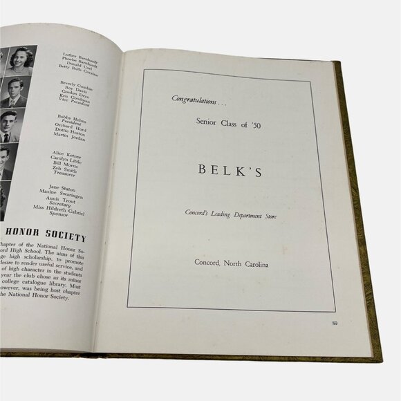Vintage 1950 The Spider Web Yearbook Concord High School North Carolina - Picture 8 of 9